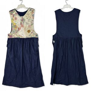 Vtg Handmade Quilt Patchwork Pinafore Dress One Size Cottage Prairie Boho Modest